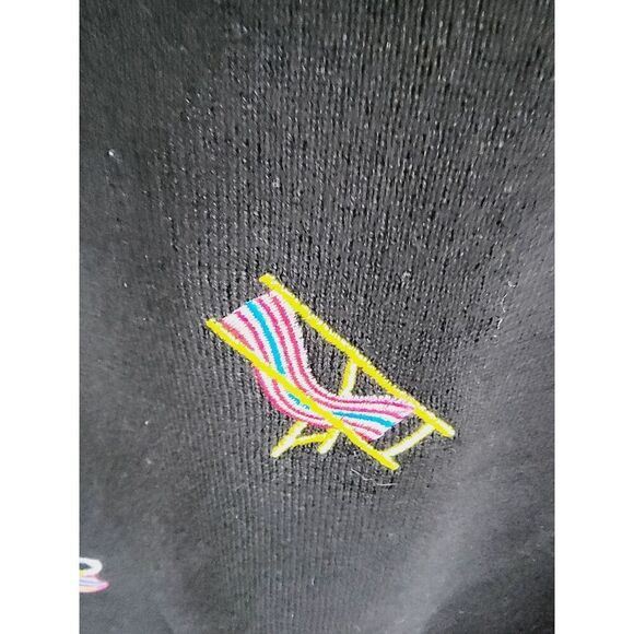 Sarah Spencer Woman 1X Womans Sweater Black Short Sleeve Knit V-Neck Embroidered - Picture 3 of 7